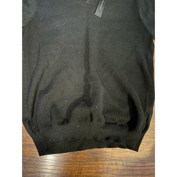 Tahari Men’s Short Sleeve Collared Knit Sweater black Size Medium NEW - Picture 4 of 7